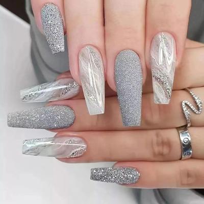 China 3D Ballerina Stiletto Art False Nail Full Cover Press On Artificial Finger Fake Nails for sale