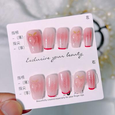 China Beauty Nail Full Cover Acrylic Press On Nails Handmade Tips Box Different Styles for sale