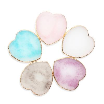 China Customers' Logo Resin Stone Mini Heart Shape Gel Nail Polish Palette with Pink Color for sale