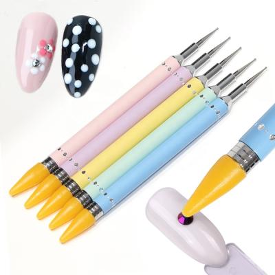 China 2020 Fangxia Dual-ended Nail Wax Dotting Tool Rhinestones Picker Pen Nail Art Dotting Pen for sale