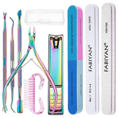 China High Quality Stainless Steel Color Titanium Nail Cutter Set For Manicure & Pedicure Cuticle Remover Tools for sale