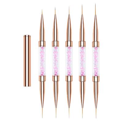 China China Custom Band Double Ended 3D Flower Long Short Liner Ombre Pen Nail Art Liner Brush Set with 5mm 7mm 9mm 11mm 13mm for sale