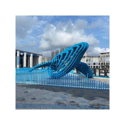 China Europe Made in China fashion modern outdoor large abstract stainless steel whale sculpture custom for sale