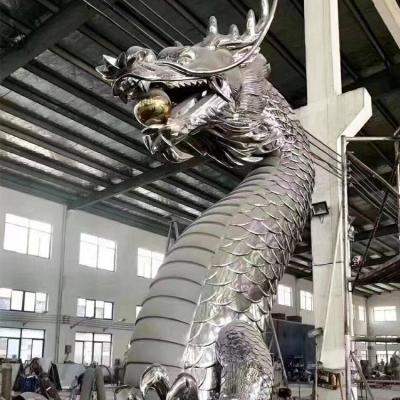 China Europe Manufacturers Make Large Scale Chinese Style Auspicious Simulation Dragon Animal Sculpture In Stainless Steel for sale