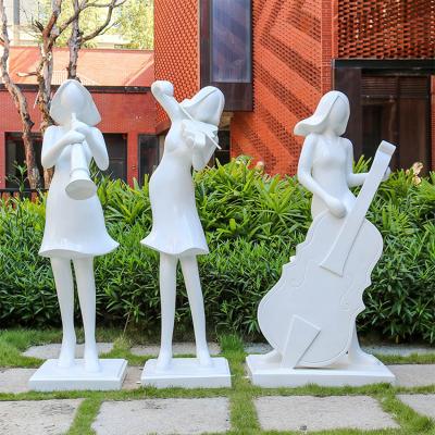 China Waterproof/Waterproof/High Temperature Resistant/Tips 10 Years Customized Creative Outdoor Product Character Modeling Decoration Fiberglass Reinforced Plastic Musician Sculpture for sale