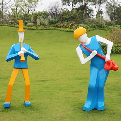 China Artificial Source manufacturers glass fiber reinforced plastic sculpture outdoor creative humanoid guitar modeling ornaments for sale