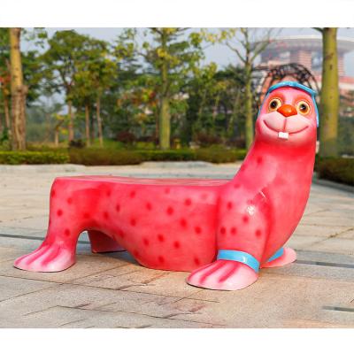 China Waterproof/Waterproof/High Temperature Resistant/Last 10 Years Leisure Animal Seat Cartoon Shopping Mall Square Fiberglass Reinforced Plastic Creative Stool Outdoor Sculpture for sale