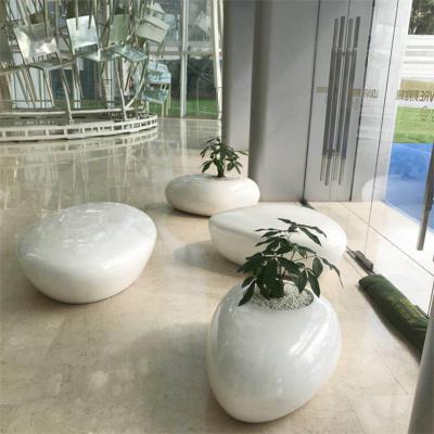 China Shopping Mall Interior Decoration Rest Bench Fiberglass Animal Oval Sculpture for sale