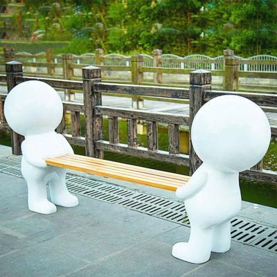 China Factory direct sales cute cartoon fiberglass animal sculpture indoor and outdoor seats rest for sale