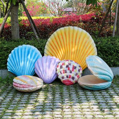 China Waterproof/Waterproof/High Temperature Resistant/Last 10 Years Manufacturers Custom Marine Theme Park Beach Fiberglass Reinforced Decoration Simulation Plastic Shell Conch Sculpture for sale