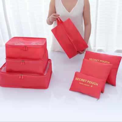 China Fashion 7pcs Travel Luggage Set Organizer Storage Bag Clothes Underwear Socks Packing Cubes Moving Bag for sale