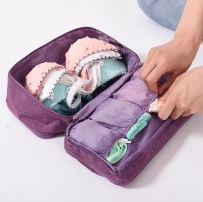 China Polyester Travel Underwear Organizer Pouch Waterproof Cosmetic Bra Underwear Storage Bag for sale