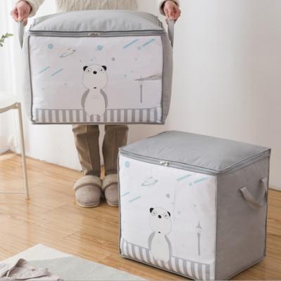 China Cartoon Sustainable Non - Woven Cotton Household Quilt Storage Bag Moisture Proof Moving Tote Bag for sale