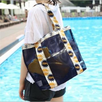 China Promotional TOGGLE BAG fashional mesh beach bag for sale