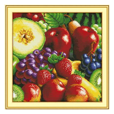 China DIY fruit handmade home decoration painting cross stitch DIY hand printing cross stitch embroidery set for sale