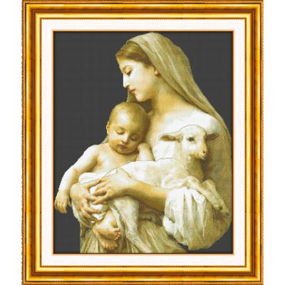 China DIY Painting Home Classical Handmade Portrait Mother And Child Decoration Cross Stitch Set for sale