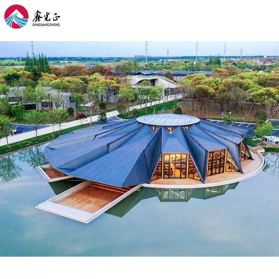 China Irregular covering structural metal building steel structure light construction structures the creative exhibition hall for sale for sale