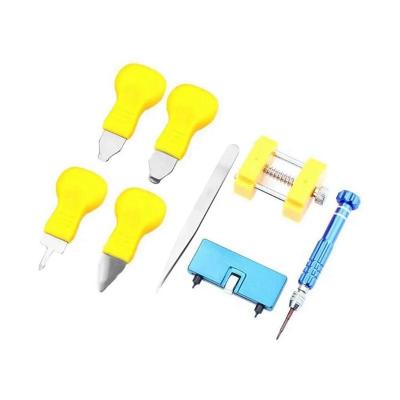 China 8pcs watch repair tool Kit Watch Back Case Fixing Holder+Opener+Tweezers Hy0019800 for sale