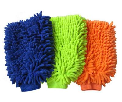 China Eco-friendly Cheap Micro Fiber Car Polyester Chenille Clean Wash Mitt for sale