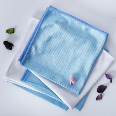 China Factory Price Viable Wholesale Microfiber Glossy Glass Cleaning Cloth No Fiber Window Glass Cloth 4040cm for sale