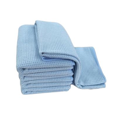 China Viable Wholesale Microfiber Waffle Towel High Water Absorption Pineapple Car Auto Detailing Towel Glass Cleaning Cloth for sale