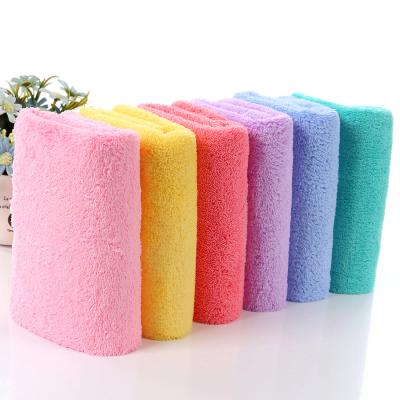 China Customized Coral Face Towel QUICK DRY Folding Face Towels Fleece Bath Towel for sale