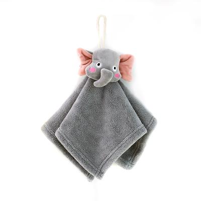 China Hand Towels Coral Fleece Absorbent Towel Household Kitchen Cartoon Viable Hanging Towel for sale