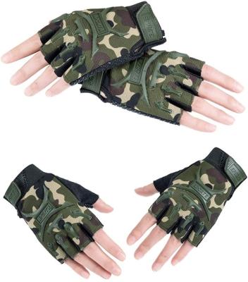 China Gujia Kids Fingerless Hands Safety Protection Gym Outdoor Sports Half Multifunctional Retraining Tactical Gloves for Paintball Training for sale