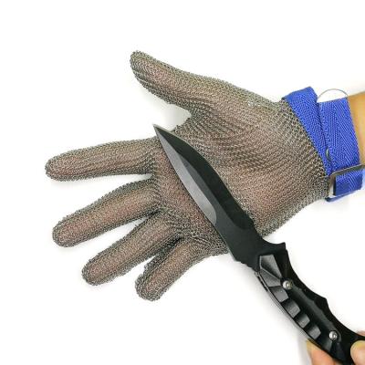 China Wholesale Anti Cut Gujia Safety Slash Ambidextrous Slice Resistance Knock Resistant Level 5 Protection Steel Wire Metal Cutting Resistant Glove for sale