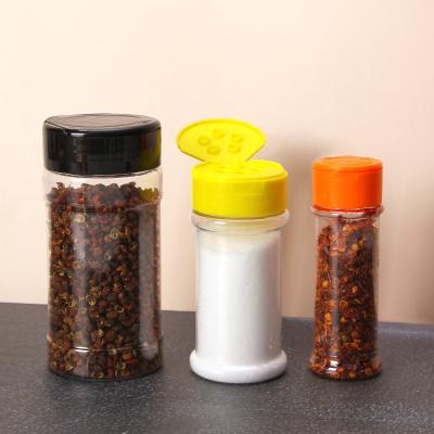 China 8 Ounce Empty PET Spice Bottle Jar Seasoning Food Spices Packaging Bottle With Shaker Lid Flip Top Cap for sale