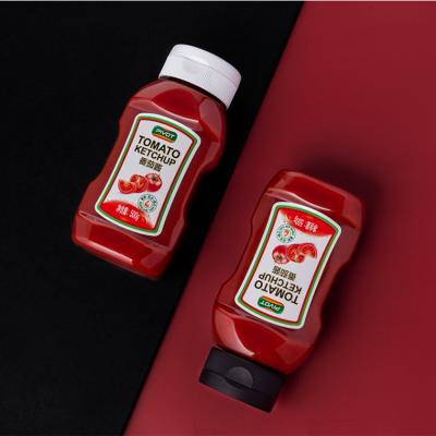 China 360ml 12OZ Food PET Squeeze Tomato BBQ Chili Sauce Plastic Bottle Ketchup Bottle for sale