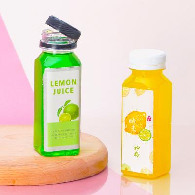 China Hot Sale 350ml Pet Bottle Milk Beverage Plastic Tea Bottle Drinking Plastic Juice Bottle for sale