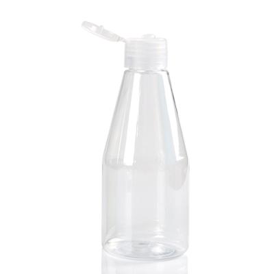 China Transparent PET Cosmetic Squeeze Flip Top Cap Empty Plastic Bottle for sale