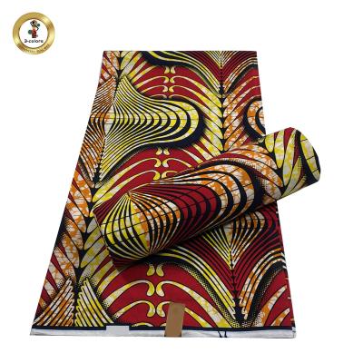 China Wholesale 100% Real Wax Africa Cotton Anti-Static Wax Fabrics 6 Yards For Garment Clothing Dress for sale