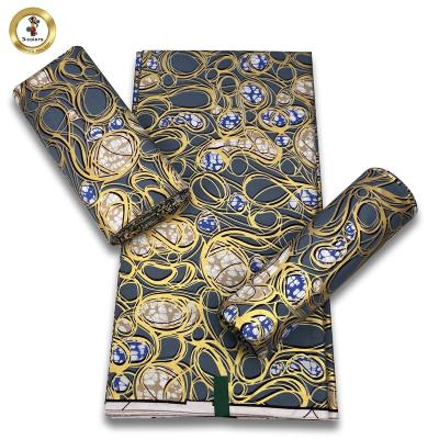 China Anti-Static Fast Shipping 100% Gold Wax Cotton Women Dress Fabric Ankara Gold Wax for sale