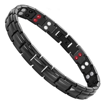 China CLASSIC Black Two Line Strong Magnetic Energy Bracelet For Women for sale