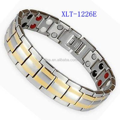 China New Design Double Row Titanium 4 in 1 Magnetic Bio Energy Germanium Titanium Bracelet for sale