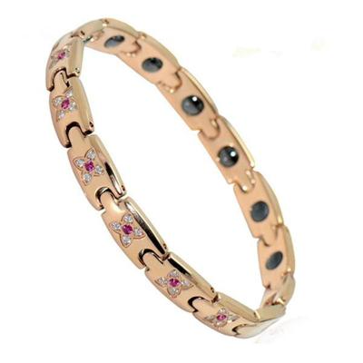 China Bio germanium health zircon stainless steel casual/sport magnetic bracelet for ladies for sale