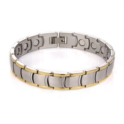 China CLASSIC Gold and Silver Color Stainless Steel Energy Magnetic Bracelet Health Magnetic Therapy Bracelet for sale