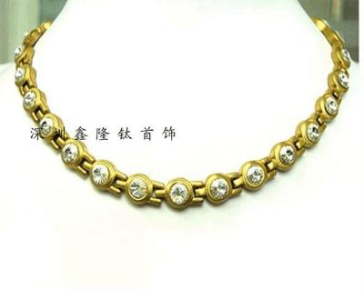 China Gold Stainless Steel TT80 Diamond Ball Necklace (Vacuum Plating) for sale