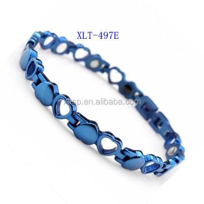 China New Gold Bracelet Designs Healthy Blue Germanium Titanium Torque Bracelet for sale