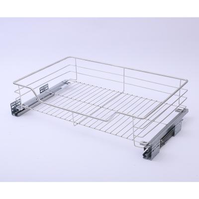 China Sustainable Manufacturers Direct Selling Stainless Wire Mesh Storage Steel Pull-out Basket for sale