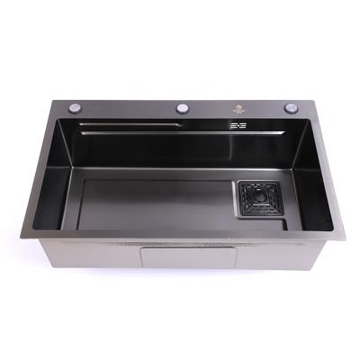 China Without Faucet Household wash basin kitchen with kitchen plate stainless steel single sink for sale