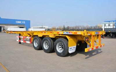 China Container Wide Flatbed Trailer 40 Foot Triple Axle Trailer With Fender for sale