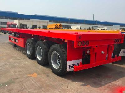 China Semi Flatbed Container Trailer 40 Ft Gooseneck Trailer Large Loading Capacity for sale