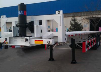 China HYVA Jack Flatbed Shipping Container Truck Trailer Transportable Low Bed Type for sale