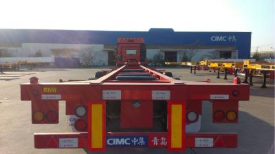 China 35 Tons Flatbed Container Carrier Trailer CIMC Flatbed Semi Trailer Safe Operation for sale