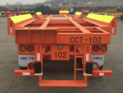 China Solid Tyre Flatbed Container Trailer 45ft 2 Axles Container Transport Trailer for sale