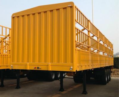 China 12 Wheels 40 Tons Livestock Semi Trailers Triple Axle High Tensile Carbon Steel for sale