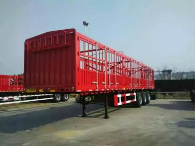 China CIMC Stake Cargo Container Trailer 50 Tons Capacity High Bed Long Van Type for sale